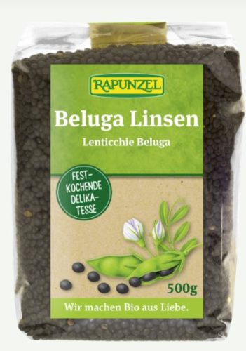 Beluga (fekete) lencse, bio, Rapunzel (500 g)