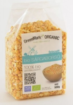 Sárgaborsó, felezett, bio, Greenmark (500g)