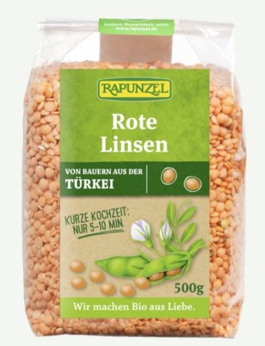 Vörös lencse, bio, Rapunzel (500 g)