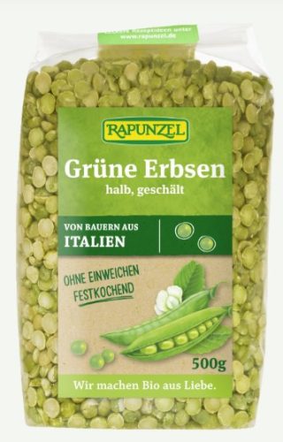 Zöldborsó, felezett, bio, Rapunzel (500 g)