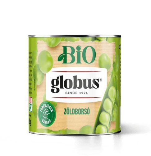 Zöldborsó konzerv, bio, Globus (400g)