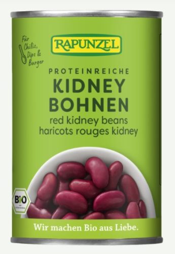 Vörös kidney bab konzerv, bio, Rapunzel (400g)
