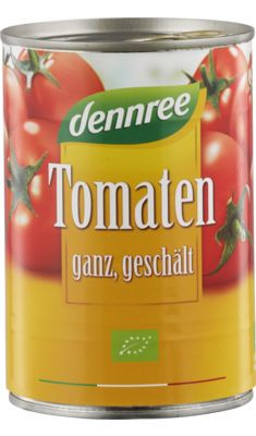 Hámozott paradicsom saját levében, bio, Dennree (400g)