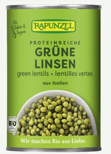 Zöld lencse sós lében, bio, Rapunzel (400g)