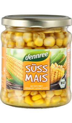Csemege kukorica üvegben, bio, Dennree (330g)