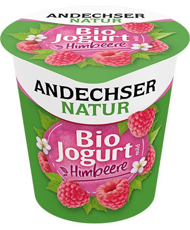Gyümölcsjoghurt, málnás, bio, Andechser (150g)