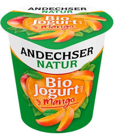 Gyümölcsjoghurt, mangós, bio, Andechser (150g)