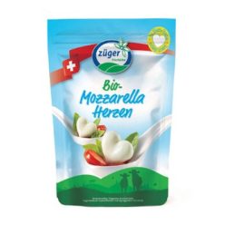 Mini mozzarella szívek, bio, Züger (130g)