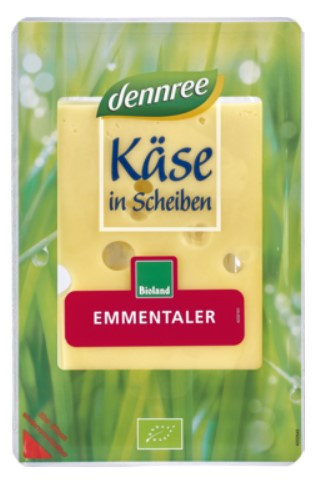 Ementáli sajt, szeletelt, bio, Dennree (125g)