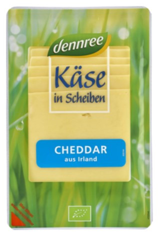 Cheddar sajt, szeletelt, bio, Dennree (125 g)