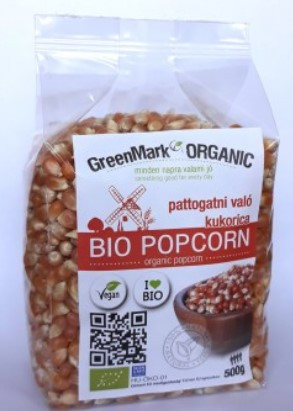 Pattogatnivaló kukorica (popcorn), bio, GreenMark (500g)