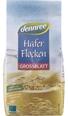 Zabpehely, nagy méretű, bio, Dennree (500g)