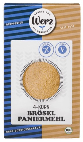 4 gabonás zsemlemorzsa, gluténmentes, bio, Werz (200g)