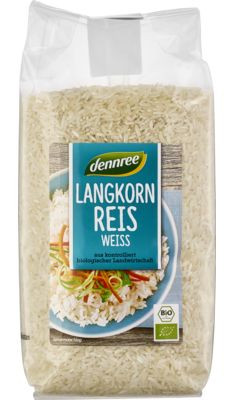 Hosszúszemű rizs, fehér, bio, Dennree (500g)