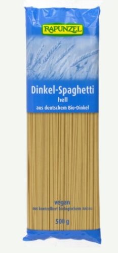 Spagetti tönkölybúzából, fehér daráslisztből, bio, Rapunzel (500 g)