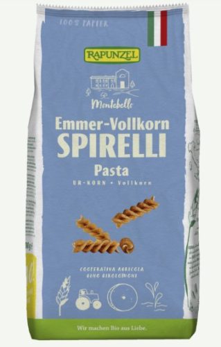 Spiráltészta, barna teljes kiőrlésű, bio, Rapunzel (500 g)