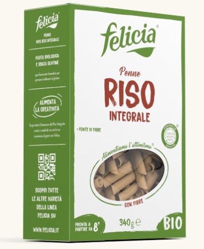 Rizstészta, penne, bio, gluténmentes, Felicia bio (250g)