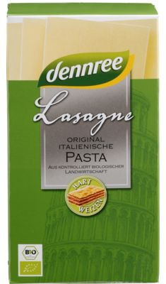 Lasagne durumbúzából, fehér, bio, Dennree (250g)