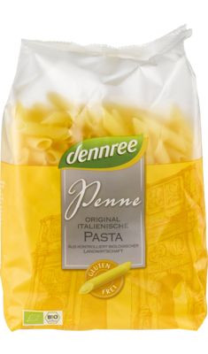Kukorica száraztészta, penne, gluténmentes, bio, Dennree (500g)