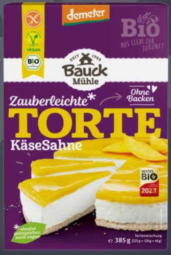 Sajtkrémes torta süteménykeverék, gluténmentes, Demeter, Bauck Hof (385g)