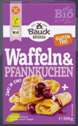 Gofri és palacsinta keverék, 3 magos, gluténmentes, bio, Bauck Hof (200g)