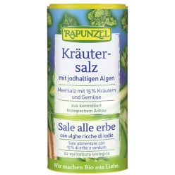  Zöldfűszersó algával szóródobozban, jódtartalmú, bio, Rapunzel (125 g)