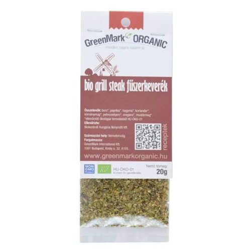 Grill steak fűszerkeverék, bio, Greenmark (20g)