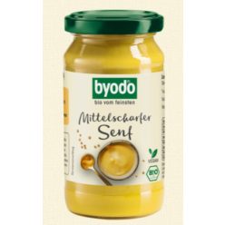 Mustár, enyhén csípős, üveges, bio, Byodo (200 ml)