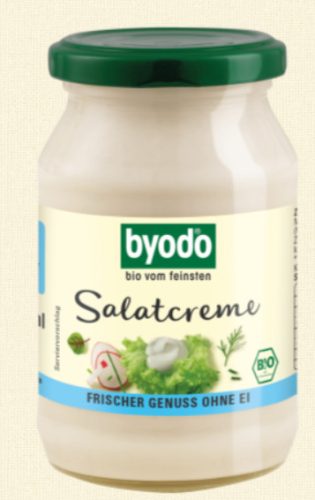 Könnyű majonéz tojás nélkül (salátakrém), üveges, bio, Byodo (250 ml)