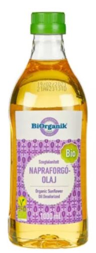 Napraforgó olaj, szagtalanított, bio, Biorganik (1000ml)
