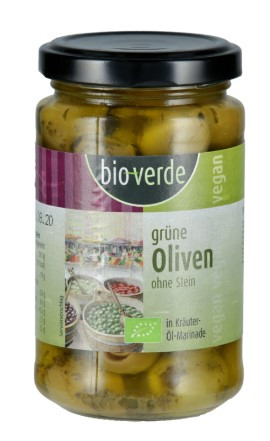 Zöld magozott olivabogyó felöntőlében, bio, Bio Verde (200g)