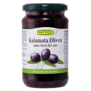 Kalamata olivabogyó felöntőlében, magozott, bio, Rapunzel (370ml)