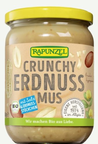 Földimogyorókrém mogyoródarabokkal, sós, bio, Rapunzel (250 g)