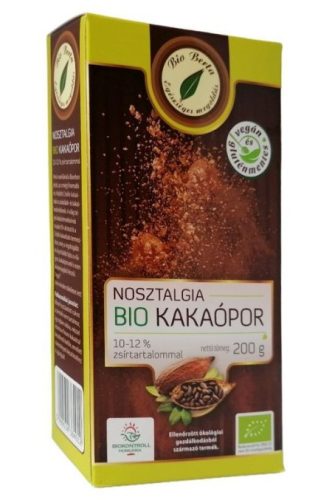 Nosztalgia kakaópor, bio, Bio Berta (200g) 10-12% zsírtartalommal