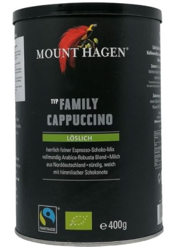 Instant cappuccino, családi kiszerelés, Fair Trade, bio, Mount Hagen (400 g)