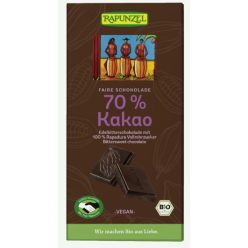   Keserű csokoládé, 70%- os kakaótartalommal, bio, Rapunzel (80g)