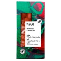 Tejcsokoládé egész mogyoróval, bio, Vivani (100 g)