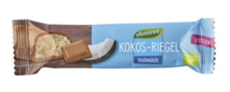 Tejcsokoládés kókusz szelet, bio, Dennree (40g)