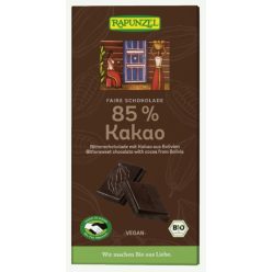   Keserű csokoládé, 85%- os kakaótartalommal, bio, Rapunzel (80g)