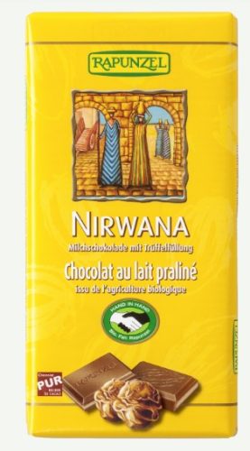 Nirvana tejcsokoládé, rizstejes, trüffel töltelékkel, bio, Rapunzel (100g)