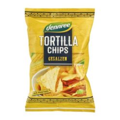 Tortilla chips, natúr, bio, Dennree (125g)