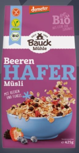 Zab müzli, gyümölcsös, bio, gluténmentes, Bauck Hof (450g)