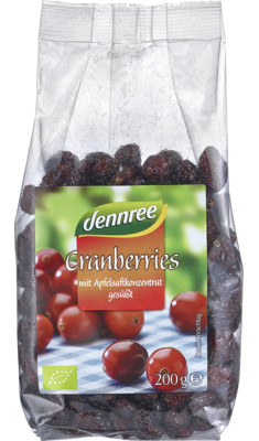 Aszalt tőzegáfonya, bio, Dennree (100g)