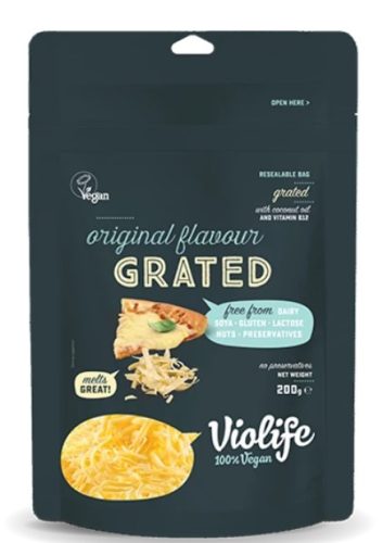 Növényi sajt, natur, reszelt, Violife (200g)