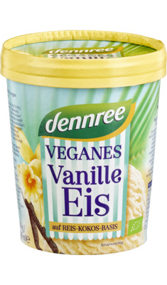 Vegán vanília fagylalt rizstejből, bio, Dennree (500ml)