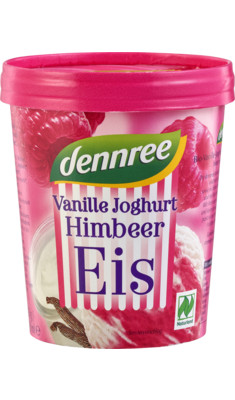 Málnás vaníliás joghurtos fagylalt, bio, Dennree (500ml)