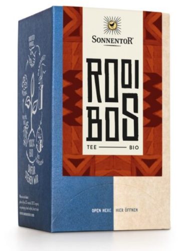 Rooibos natúr tea, filteres, adagoló dobozos, bio, Sonnentor (20g)