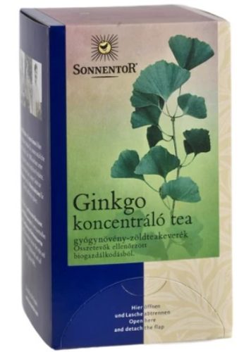 Ginkgo koncentráló tea, adagoló dobozos, bio, Sonnentor (20g)