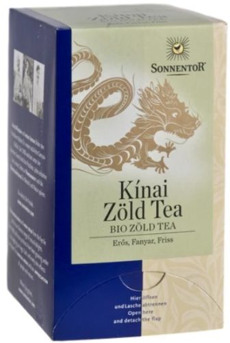 Kínai zöld tea, filteres, adagoló dobozos, bio, Sonnentor (20db)