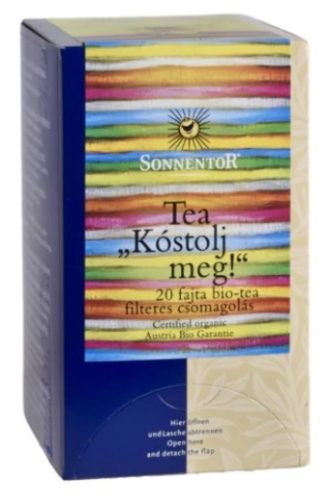 Kóstolj meg tea, adagoló dobozos, bio, Sonnentor (30,2g) (20 féle teafiltert tartalmaz)